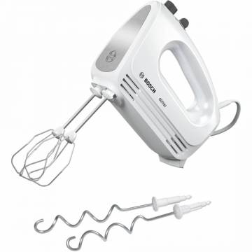 Mixer de mana Bosch MFQ24200, 400W, 4 viteze + Turbo, Alb/Inox
