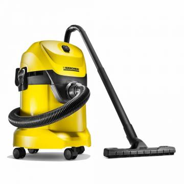 Aspirator multifunctional Karcher WD 3, Aspirare umeda si uscata, 17 l, Furtun 2 m, 1000 W, Sac filtru din hartie, Functie de suflare, Galben/Negru