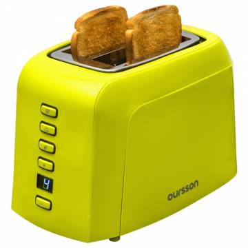 Prajitor de paine Oursson TO2145D/GA, 800 W, 2 felii, 7 nivele de rumenire, Verde