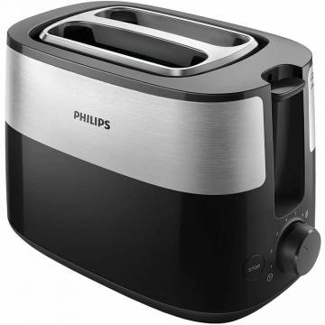Prajitor de paine Philips HD2515/90, 830 W, 2 fante variabile, functie dezghetare, 8 setari, Negru
