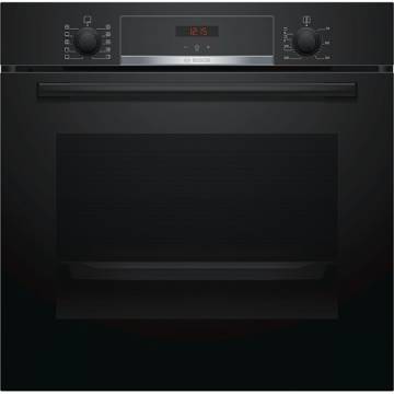 Cuptor incorporabil Bosch HBA554EB0, Electric, Multifunctional, Sistem de autocurătare EcoClean Direct, 71 l, Clasa A, Suport telescopic, Negru
