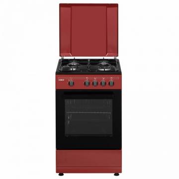 Aragaz Samus SM566APGS, 4 Arzatoare gaz, Cuptor Gaz, 49 L, Burgundy/Negru