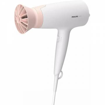 Uscator de par Philips BHD300/00, 1600W, accesoriu Thermo Protect, 3 setari de viteza/temperatura, Alb/Roz