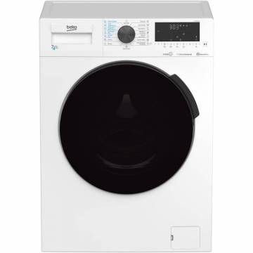 Masina de spalat rufe cu uscator Beko HTE7616X0, Spalare 7 kg, Uscare 4 kg, 1200 rpm, Clasa D, HomeWhiz, SteamCure, Motor ProSmart Inverter, Silent-Tech, Alb