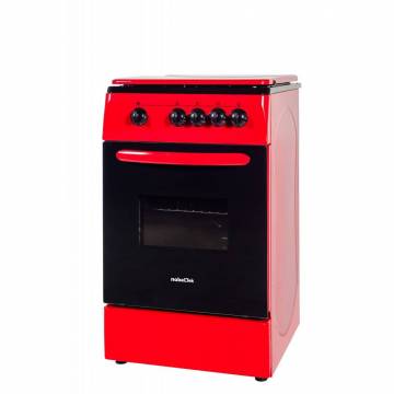 Aragaz NobelTek NLT 5601R/G1, Gaz, 4 arzatoare, Dispozitiv siguranta plita si cuptor, 50 x 60 cm, Rosu