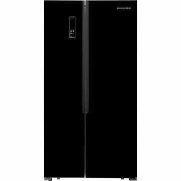 Frigider Side by side Heinner HSBS-H442NFBKE++, 436 l, No Frost, Clasa E, Display, Functie Smart, Congelare si racire rapida, H 176.5 cm, Negru