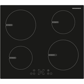 Plita incorporabila Heinner HBHI-V591BTC, Inductie, 4 zone de gatit, Touch control, Boost 1 zone, 60 cm, Negru