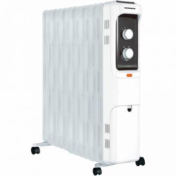 Calorifer electric Heinner HOH-S13WH, 2500 W, 13 elementi 125 x 590mm, panou de comanda mecanic, termostat ajustabil, 3 setari de temperatura