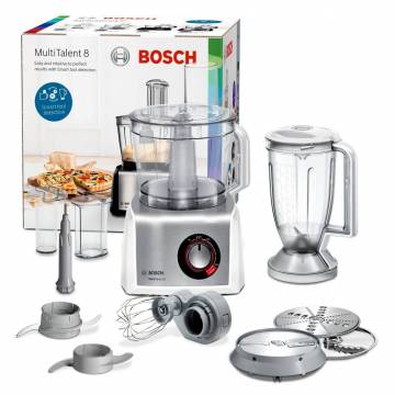 Robot de bucatarie Bosch MC812S814, 1250 W, 3.9 L, 50 functii, Alb/gri