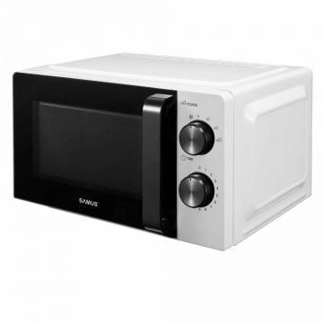 Cuptor cu microunde Samus SMC-20MW1, 20 l, Putere 700 W, 6 Nivele Putere, Alb