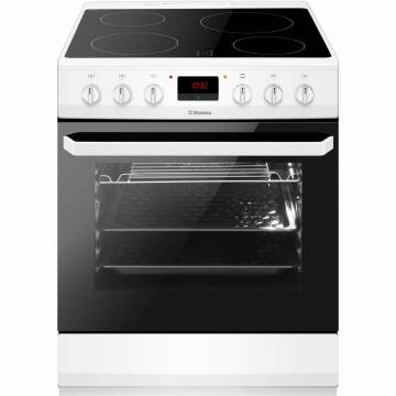 Aragaz Hansa FCCW69209, 4 zone gatit, Electric, Curatare abur, Indicator caldura reziduala, Grill, Clasa A, 60 cm, Alb