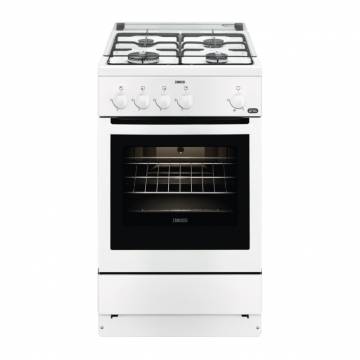 Aragaz Zanussi ZCG510M1WA, Gaz, Siguranta plita/cuptor, 4 arzatoare, 50 cm, Alb