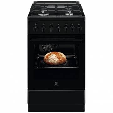 Aragaz mixt Electrolux LKK520002K, 4 arzatoare, Grill, Aprindere electrica, 50 cm, Negru