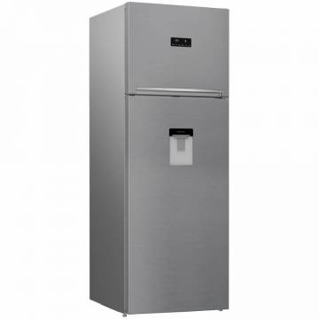 Frigider cu doua usi Beko RDNE535E30DZXBN, 471 l, No Frost, Dozator de apa, Display touch control, Compresor ProSmart Inverter, Clasa F, H 193 cm, Argintiu