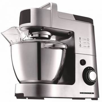 Mixer cu bol Heinner Master Collection HPM-1500XMC, 1500 W, Bol 5.5 l, 6 Viteze, Argintiu/Negru