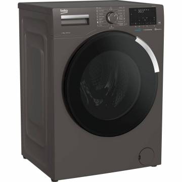 Masina de spalat rufe Beko WUE8736XCM, 8 kg, 1400 RPM, Clasa C, SteamCure, HomeWhiz, Motor ProSmart Inverter, Bluetooth, Antracit