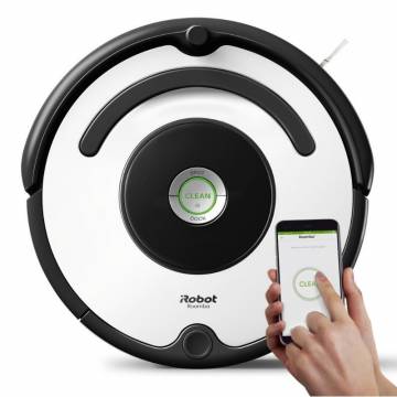 Robot aspirare, iRobot Roomba 675, Wi-Fi Connected, iRobot HOME, 0.6l, Argintiu/Negru