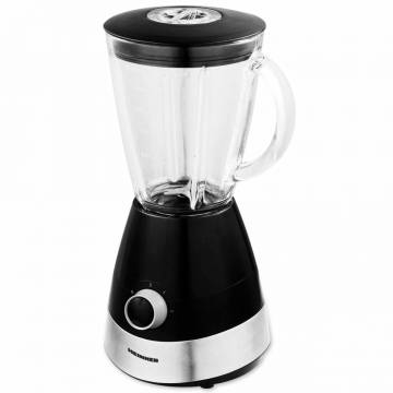 Blender Heinner HBL-550S, 550 W, 1.5 l, 2 viteze + functie Pulse, Negru/Argintiu