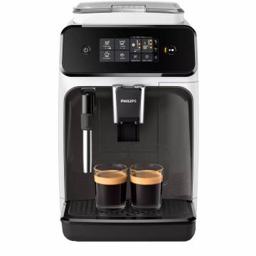 Espressor automat Philips EP1223/00 Seria 1200, 1500W, 15 bar, sistem clasic de spumare, 2 bauturi, afisaj tactil, optiune 2 cesti, 12 setari macinare, rasnita ceramica, Alb