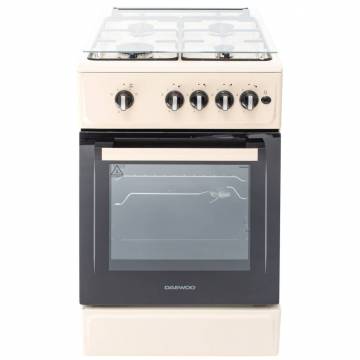 Aragaz Daewoo DCK-5G2BG, 4 arzatoare, Grill, Rotisor, 50 cm, Bej