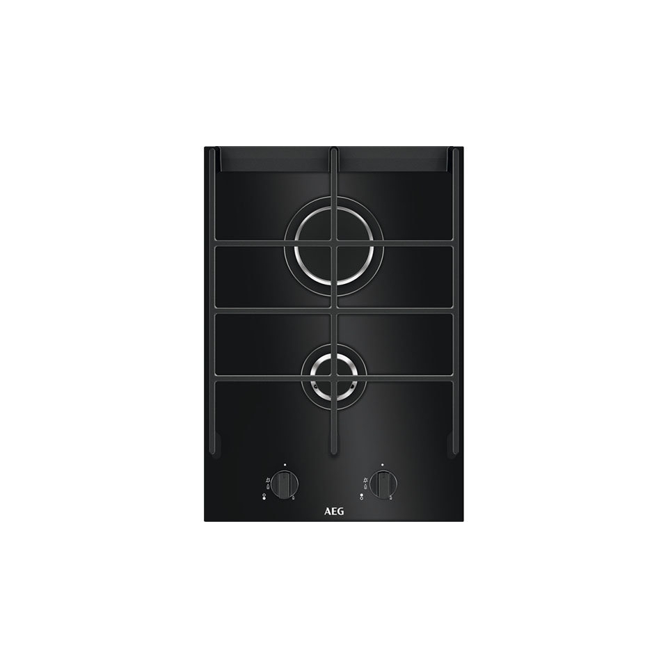 Plita incorporabila AEG HC412001GB, Gaz, 2 arzatoare, Dispozitiv siguranta, 36 cm, Negru