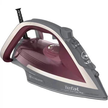 Fier de calcat Tefal Ultragliss Plus FV6840E0, 2800W, jet de abur 260 g/min, abur variabil 0-50 g/min, colector anticalcar, oprire automata, Gri/Visiniu