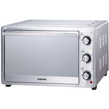 Cuptor electric Albatros A45CRX2, 45 litri, Rotisor, Convectie, 1800 W, 230 de grade, Timer, Geam oglinda, Inox