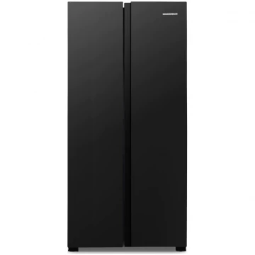 Frigider Side by side Heinner HSBS-441NFBKF+, 441l, Full No Frost, Compresor Inverter, Functie Smart, Clasa F, H 178 cm, Negru