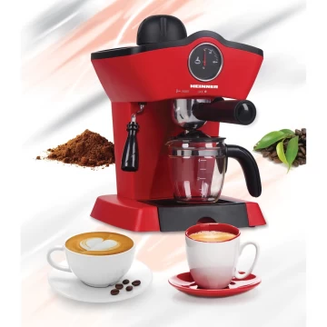 Espressor manual Heinner HEM-200RD, 800W, 3.5 bar, filtru inox, 250 ml, Rosu