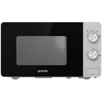 Cuptor cu microunde Gorenje MO20E1S, 20L, 800W, Functia AquaClean, 5 trepte de putere, Argintiu