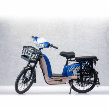 Bicicleta electrica Geeli KM5 UTIL, 250W, Autonomie 35 km, Viteza maxima 25 km/h, Albastru