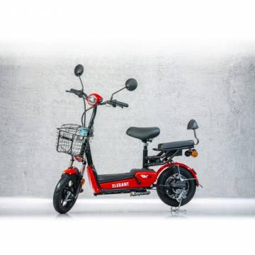 Bicicleta electrica Geeli Elegant, 250W, Autonomie 35 km, Viteza maxima 25 km/h, Rosu