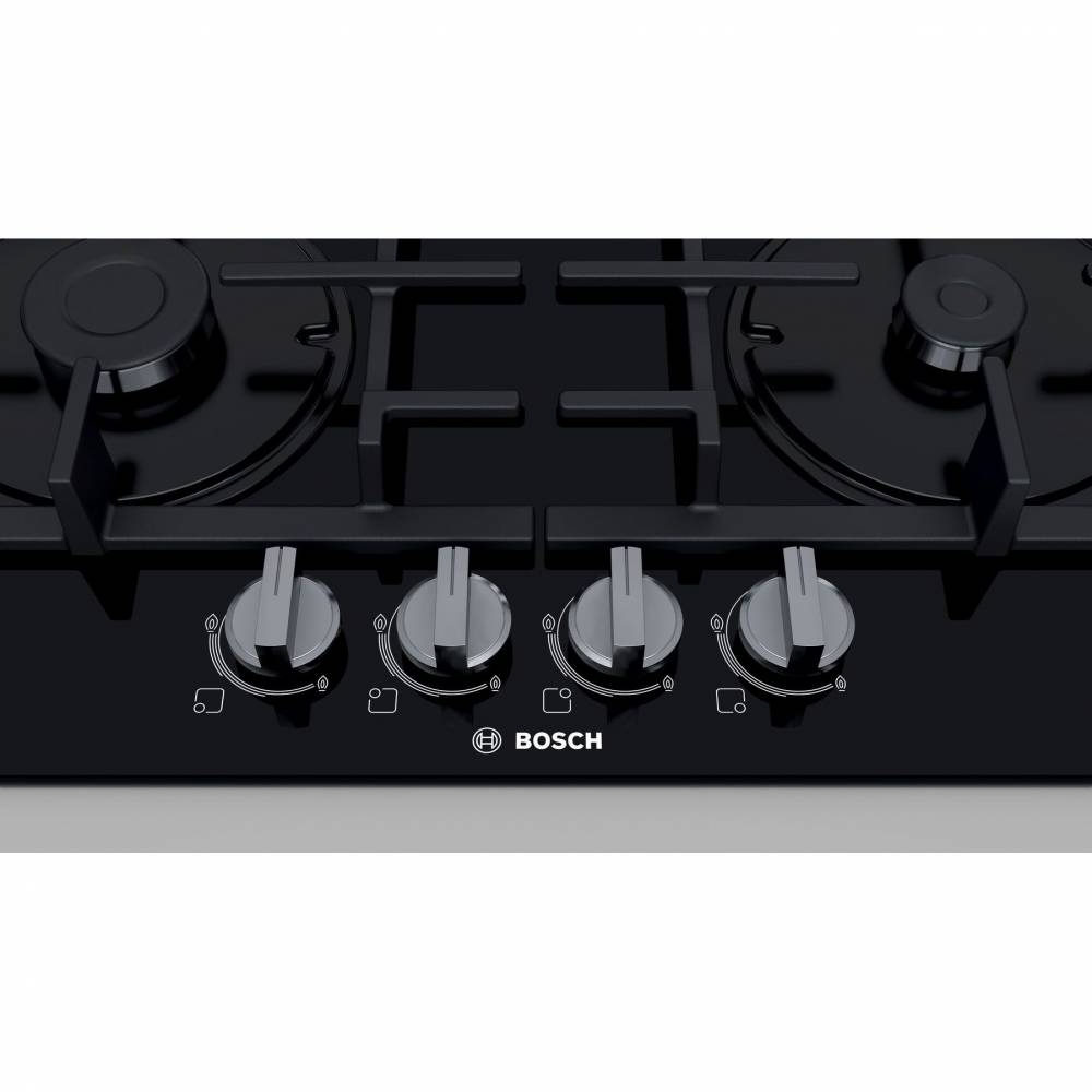 Plita incorporabila Bosch PPP6A6B20, gas, 4 arzatoare, Gratare fonta