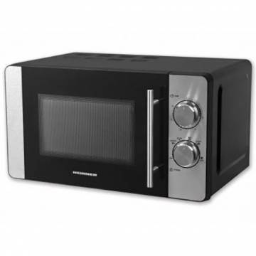 Cuptor cu microunde Heinner HMW-20MBKSS, 20 l, 700 W, Mecanic, Timer, Negru/Inox