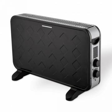 Convector Heinner HCVH-Y2000TBK, 2 setari de temperatura: 1250/2000W, termostat ajustabil, ventilator Turbo, protectie supraincalzire, indicator luminos, Negru