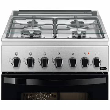 Aragaz Zanussi ZCK57201XA, Mixt, 4 arzatoare, Grill, Cuptor electric, 6 functii, Aprindere electrica, 54 l, 50 cm, Inox