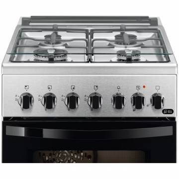 Aragaz Zanussi ZCK57201XA, Mixt, 4 arzatoare, Grill, Cuptor electric, 6 functii, Aprindere electrica, 54 l, 50 cm, Inox