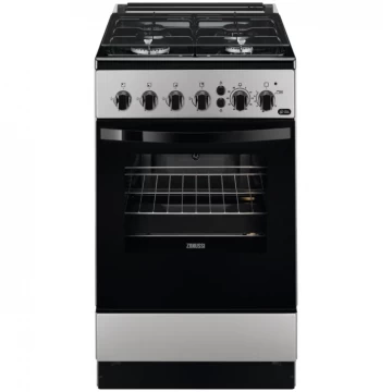 Aragaz Zanussi ZCG512K1SA, Gaz, 4 arzatoare, Grill, Aprindere electrica, 55 l, 50 cm, Argintiu