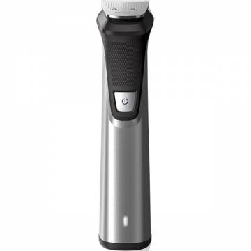 Aparat multifunctional PHILIPS Multigroom Series 7000 MG7745/15, Tehnologie DualCut, 14 instrumente, Autonomie 3 ore, Negru/Argintiu