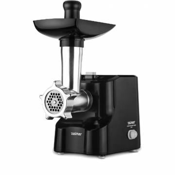Masina de tocat carne Zelmer ZMM1530B, 1500 W, 1,5 kg/min, 2 site, functie reverse, accesoriu razuire, accesoriu carnati, accesoriu rosii, negru