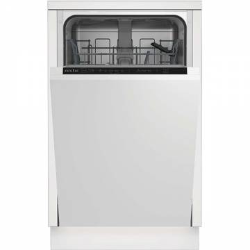 Masina de spalat vase incorporabila Slim Arctic DIS1502, 10 seturi, 5 programe, Clasa E, Sistem dedurizare ape, Aqua Protect, Amanare pornire, 45 cm