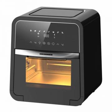 Friteuza cu aer cald Heinner Masterfry HAF-B12BK2000, 2000w, functie cuptor, capacitate: 12l, display digital cu control touch, timer 60 min, deshidratare 24h, temperatura 30-200 grade, 8 programe presetate, 3 nivele de gatire, oprire automata, negru