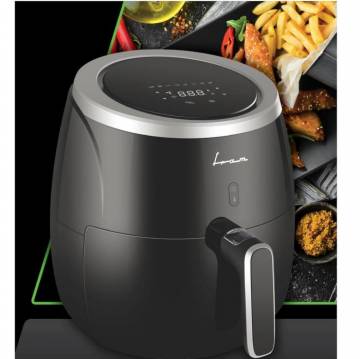 Friteuza cu aer cald FRAM Airfryer FAF-MD2000BK, gatire fara ulei, 2000W, capacitate cos 5L, afisaj digital, control Touch, vas detasabil anti-adeziv, termostat reglabil: 80-200˚C, negru