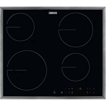 Plita incorporabila Zanussi ZHRN642X, Vitroceramica, 4 zone de gatit, Control touch, 60 cm, Negru