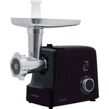Masina de tocat Albatros MTA2200, 2200 W, Accesorii pentru carnati si kibbe, Accesoriu separator de rosii, Mov