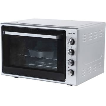 Cuptor electric NobeLTek NLT FSO70X, 70L, 2200W, grill, timer, termostat, sticla dubla, ventilator, iluminare, gri inox
