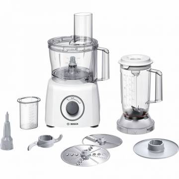 Robot de bucatarie Bosch MCM3200W, 800 W, bol 2.3 l, blender 1 l, 2 viteze, Alb/Gri