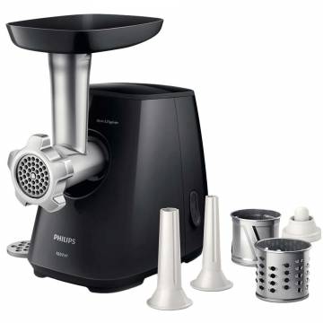 Masina de tocat Philips HR2721/00, 1800 W, 2.3 kg/min, 3 discuri feliere, 1 setare de viteza, Negru