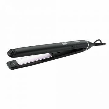 Placa de indreptat parul Philips Straight Care BHS674/00, 10 trepte de temperatura, 220 grade, Invelis ceramic, Placi XL 105mm, Negru