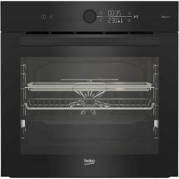 Cuptor incorporabil BEKO BBIMA17410BMPW, Electric, 72 l, Autocuratare pirolitica, AirFry, AEROperfect, SteamShine Cleaning, Wi-Fi, Booster, LED display touch control, Clasa A+, Negru